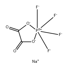 Phosphate(1-), [ethanedioato(2-)-κO1,κO2]tetrafluoro-, sodium (1:1), (OC-6-22)- Struktur