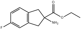 ethyl 2-amino-5-fluoro-2,3-dihydro-1H-indene-2-carboxylate Struktur