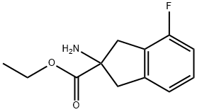 ethyl 2-amino-4-fluoro-2,3-dihydro-1H-indene-2-carboxylate Struktur