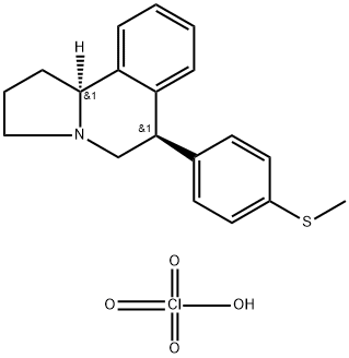 Pyrrolo[2,1-a]isoquinoline, 1,2,3,5,6,10b-hexahydro-6-[4-(methylthio)phenyl]-, (6R,10bS)-, perchlorate (1:1) Structure