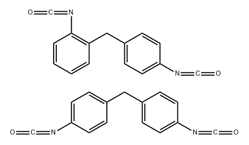 4,4'-Methylenediphenyl diisocyanate, oligomeric reaction products with 2,4'-diisocyanatodiphenylmethane Struktur