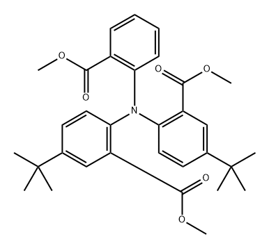 Benzoic acid, 2,2'-[[2-(methoxycarbonyl)phenyl]imino]bis[5-(1,1-dimethylethyl)-, 1,1'-dimethyl ester Struktur