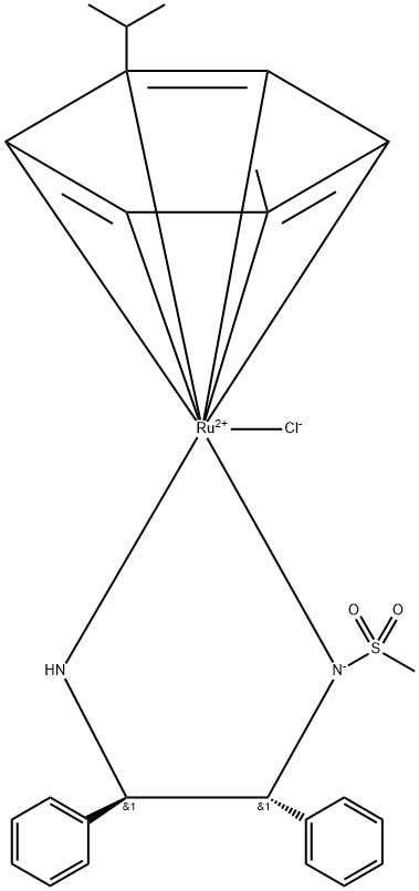 Chloro(p-cyMene)[(1R,2R)-(-)-2-aMino-1,2-diphenylethyl(MethylsulfonylaMido)]rutheniuM(II) RuCl(p-cyMene)[(R,R)-MsDpen] Struktur