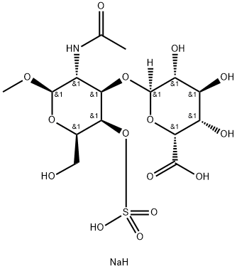 methyl 2-acetamido-2-deoxy-3-O-(alpha-idopyranosyluronic acid)-4-O-sulfo-beta-galactopyranoside Struktur