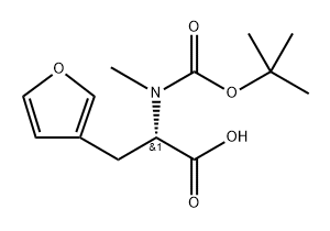 3-Furanpropanoic acid, α-[[(1,1-dimethylethoxy)carbonyl]methylamino]-, (αS)- Struktur