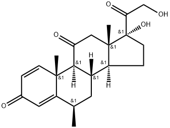 Pregna-1,4-diene-3,11,20-trione, 17,21-dihydroxy-6-methyl-, (6β)- Struktur