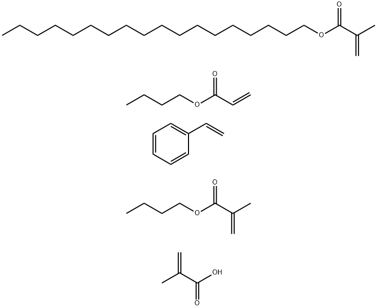 2-Methyl-2-propenoic acid polymer with butyl 2-methyl-2-propenoate, butyl 2-propenoate, ethenylbenzene and octadecyl 2-methyl-2-propenoate Struktur