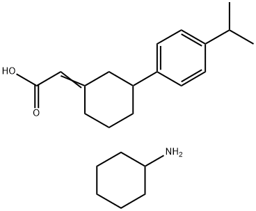 Acetic acid, 2-[3-[4-(1-methylethyl)phenyl]cyclohexylidene]-, compd. with cyclohexanamine (1:1) Struktur