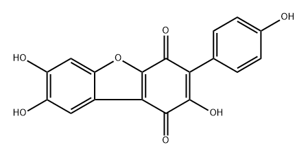 1,4-Dibenzofurandione, 2,7,8-trihydroxy-3-(4-hydroxyphenyl)- Struktur