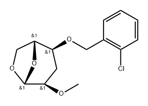 .beta.-D-ribo-Hexopyranose, 1,6-anhydro-4-O-(2-chlorophenyl)methyl-3-deoxy-2-O-methyl- Struktur