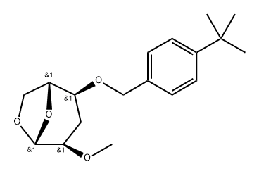 .beta.-D-ribo-Hexopyranose, 1,6-anhydro-3-deoxy-4-O-4-(1,1-dimethylethyl)phenylmethyl-2-O-methyl- Struktur