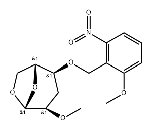 .beta.-D-ribo-Hexopyranose, 1,6-anhydro-3-deoxy-4-O-(2-methoxy-6-nitrophenyl)methyl-2-O-methyl- Struktur