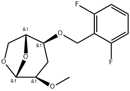 .beta.-D-ribo-Hexopyranose, 1,6-anhydro-3-deoxy-4-O-(2,6-difluorophenyl)methyl-2-O-methyl- Struktur