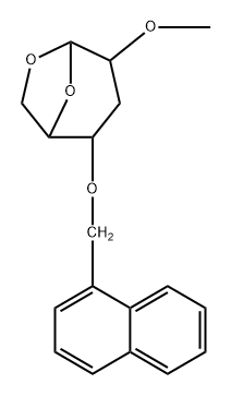 .beta.-D-ribo-Hexopyranose, 1,6-anhydro-3-deoxy-2-O-methyl-4-O-(1-naphthalenylmethyl)- Struktur