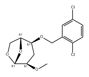 .beta.-D-ribo-Hexopyranose, 1,6-anhydro-3-deoxy-4-O-(2,5-dichlorophenyl)methyl-2-O-methyl- Struktur