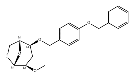 .beta.-D-ribo-Hexopyranose, 1,6-anhydro-3-deoxy-2-O-methyl-4-O-4-(phenylmethoxy)phenylmethyl- Struktur