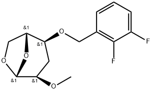 .beta.-D-ribo-Hexopyranose, 1,6-anhydro-3-deoxy-4-O-(2,3-difluorophenyl)methyl-2-O-methyl- Struktur