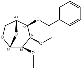 .beta.-D-Glucopyranose, 1,6-anhydro-2,3-di-O-methyl-4-O-(phenylmethyl)- Struktur