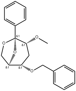 .beta.-D-ribo-Hexopyranose, 1,6-anhydro-3-deoxy-2-O-methyl-1-C-phenyl-4-O-(phenylmethyl)- Struktur