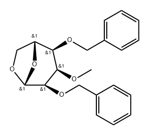 .beta.-D-Allopyranose, 1,6-anhydro-3-O-methyl-2,4-bis-O-(phenylmethyl)- Struktur