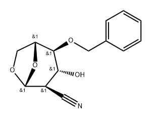 .beta.-D-Glucopyranose, 1,6-anhydro-2-cyano-2-deoxy-4-O-(phenylmethyl)- Struktur