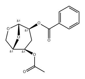 .beta.-L-ribo-Hexopyranose, 1,6-anhydro-3-deoxy-, 4-acetate 2-benzoate Struktur