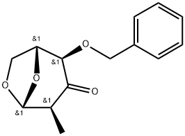 .beta.-D-ribo-Hexopyranos-3-ulose, 1,6-anhydro-2-deoxy-2-methyl-4-O-(phenylmethyl)- Struktur