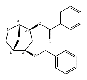 .beta.-L-ribo-Hexopyranose, 1,6-anhydro-3-deoxy-4-O-(phenylmethyl)-, benzoate Struktur