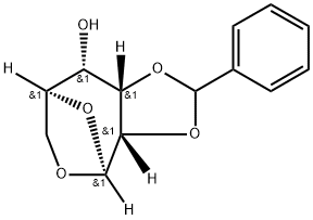 .beta.-L-Allopyranose, 1,6-anhydro-2,3-O-(phenylmethylene)- Struktur