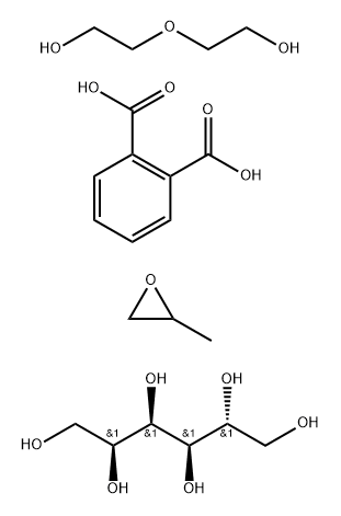 2-benzofuran-1,3-dione, addition product with (2R,3R,4R,5S)-hexane-1,2,3,4,5,6-hexol and 2-(2-hydroxyethoxy)ethanol, propoxylated Struktur