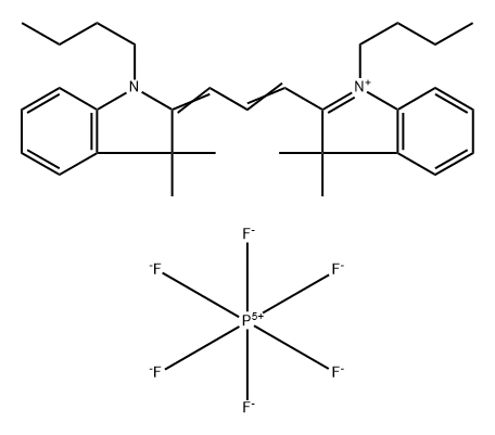 1-Butyl-2-[3-(1-butyl-1,3-dihydro-3,3-dimethyl-2H-indol-2-ylidene)-1-propen-1-yl]-3,3-dimethyl-3H-indolium hexafluorophosphate (1:1) Struktur