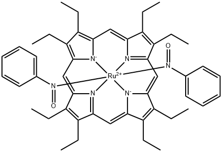 Ruthenium, bis(nitrosobenzene-N)[2,3,7,8,12,13,17,18-octaethyl-21H,23H-porphinato(2-)-N21,N22,N23,N24]-, (OC-6-12)- (9CI)