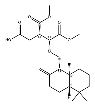 L-threo-Pentaric acid, 2-O-[(decahydro-5,5,8a-trimethyl-2-methylene-1-naphthalenyl)methyl]-3,4-dideoxy-3-(methoxycarbonyl)-, 1-methyl ester (9CI) Struktur