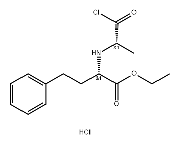 Benzenebutanoic acid, α-[[(1S)-2-chloro-1-methyl-2-oxoethyl]amino]-, ethyl ester, hydrochloride (αS)- Struktur