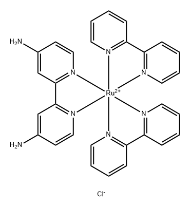 Bis(2,2'-bipyridyl)( [2,2'-bipyridine]-4,4'-diamine)ruthenium(II) dichloride Struktur