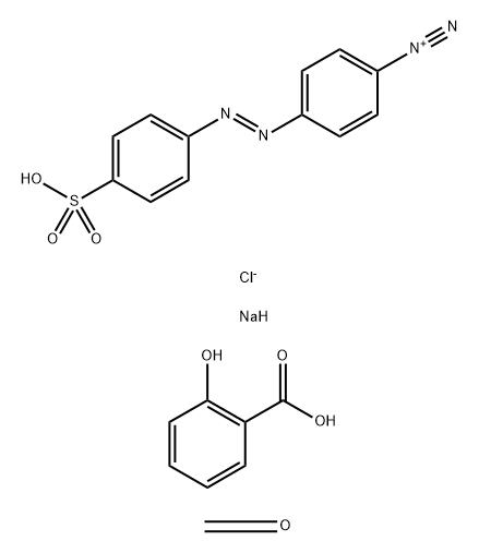 Benzenediazonium, 4-[(4-sulfophenyl)azo]-, chloride, reaction products with formaldehyde-salicylic acid polymer, sodium salts Struktur