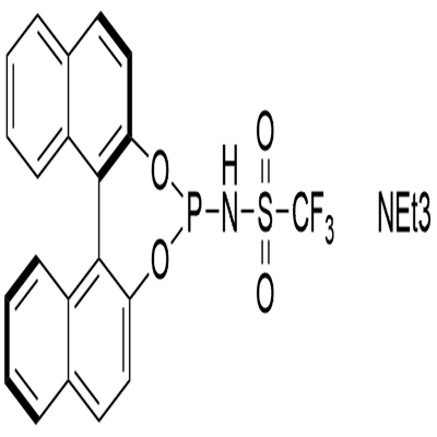 Methanesulfonamide, N-(11bR)-dinaphtho[2,1-d:1',2'-f][1,3,2]dioxaphosphepin-4-yl-1,1,1-trifluoro-, compd. with N,N-diethylethanamine (1:1) Struktur