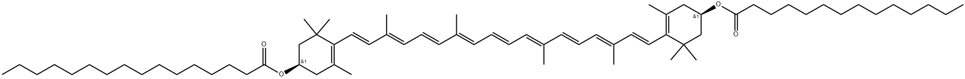 β,β-Carotene-3,3'-diol, 3-hexadecanoate 3'-tetradecanoate, (3R,3'R)- Struktur