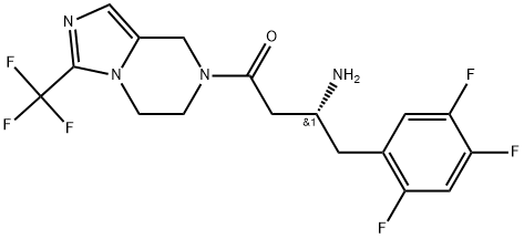 1-Butanone, 3-amino-1-[5,6-dihydro-3-(trifluoromethyl)imidazo[1,5-a]pyrazin-7(8H)-yl]-4-(2,4,5-trifluorophenyl)-, (3R)- Struktur