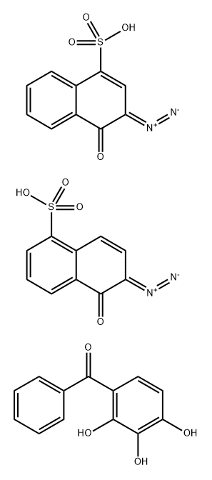 3-Diazo-3,4-dihydro-4-oxo-1-naphthalenesulfonic acid ester with phenyl(2,3,4-trihydroxyphenyl)methanone 6-diazo-5,6-dihydro-5-oxo-1-naphthalenesulfonate Struktur