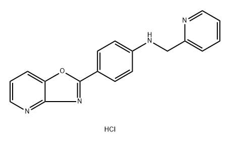 2-Pyridinemethanamine, N-(4-oxazolo[4,5-b]pyridin-2-ylphenyl)-, hydrochloride (1:2) Struktur