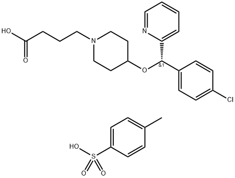 1-Piperidinebutanoic acid, 4-[(S)-(4-chlorophenyl)-2-pyridinylmethoxy]-, 4-methylbenzenesulfonate (1:1) Struktur