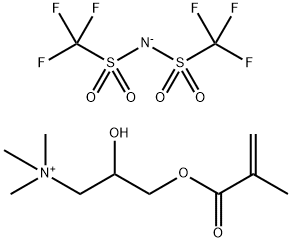 1-Propanaminium, 2-hydroxy-N,N,N-trimethyl-3-[(2-methyl-1-oxo-2-propen-1-yl)oxy]-, salt with 1,1,1-trifluoro-N-[(trifluoromethyl)sulfonyl]methanesulfonamide (1:1) Struktur