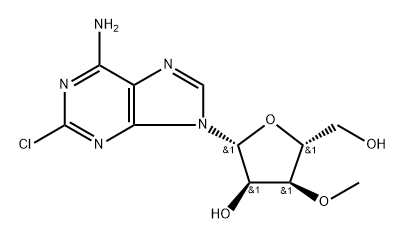 (2R,3R,4S,5R)-2-(6-amino-2-chloro-9H-purin-9-yl)-5-(hydroxymethyl)-4-metho xytetrahydrofuran-3-ol Struktur