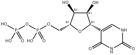 2,4(1H,3H)-Pyrimidinedione, 5-[5-O-[hydroxy(phosphonooxy)phosphinyl]-β-D-ribofuranosyl]- Struktur