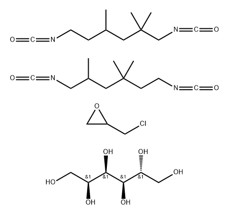 D-Glucitol, polymer with (chloromethyl)oxirane, 1,6-diisocyanato-2,2,4-trimethylhexane and 1,6-diisocyanato-2,4,4-trimethylhexane Struktur