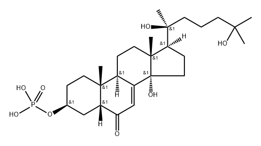 14,20,25-Trihydroxy-3β-(phosphonooxy)-5β-cholest-7-en-6-one Struktur