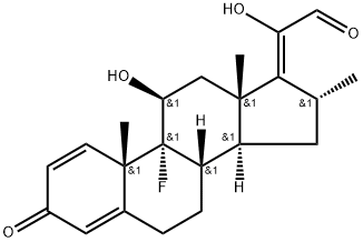 (2Z)-2-[(8S,9R,10S,11S,13S,14S,16R)-9-fluoro-11-hydroxy-10,13,16-trimethyl-3-oxo-6,7,8,11,12,14,15,16-octahydrocyclopenta[a]phenanthren-17-ylidene]-2-hydroxyacetaldehyde Struktur