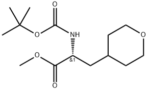 2H-Pyran-4-propanoic acid, α-[[(1,1-dimethylethoxy)carbonyl]amino]tetrahydro-, methyl ester, (αR)- Struktur