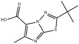 2-(tert-butyl)-6-methylimidazo[2,1-b][1,3,4]thiadiazole-5-carboxylic acid Struktur